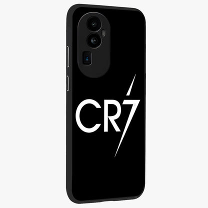 Cr7 Elite Strike Glass Case upright view showcasing energetic football inspired design with modern sports aesthetic.