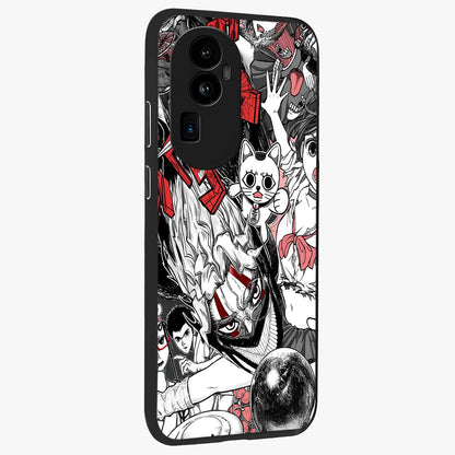 Crimson Chaos Panel Glass Case upright view showcasing intense crimson artwork with dramatic aesthetic style.