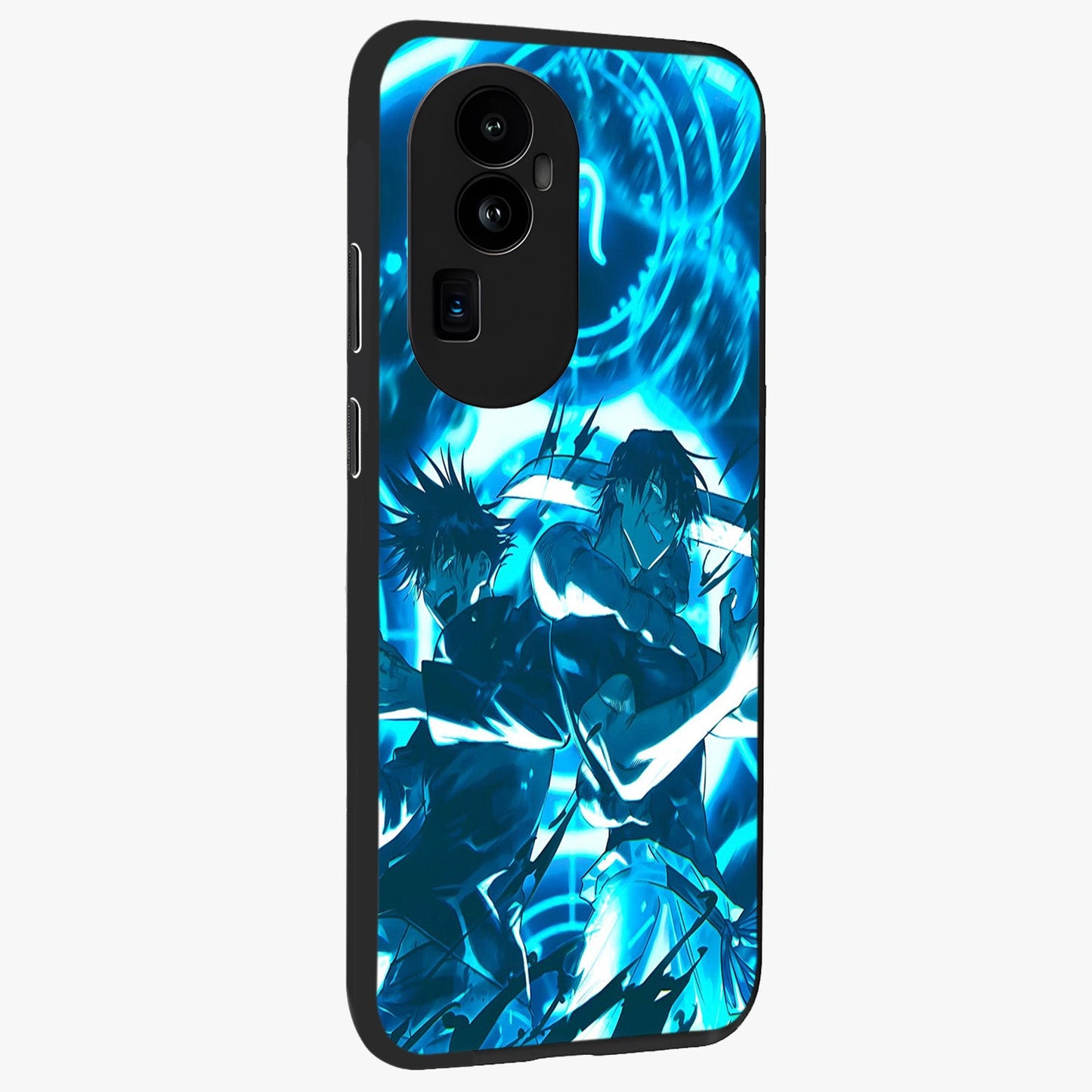 Cursed Energy Clash Glass Case upright view showcasing dramatic clash artwork with bold supernatural theme.