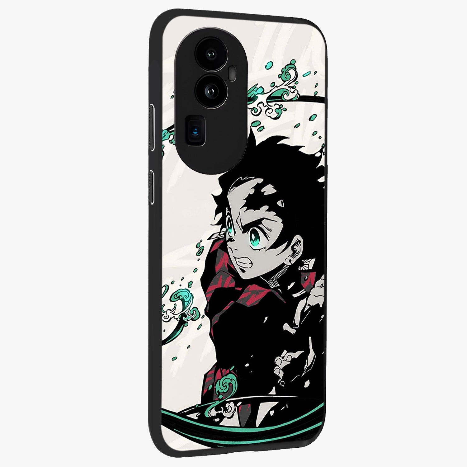 Demon Slayer Glass Case upright view showcasing powerful anime artwork with intense warrior theme.
