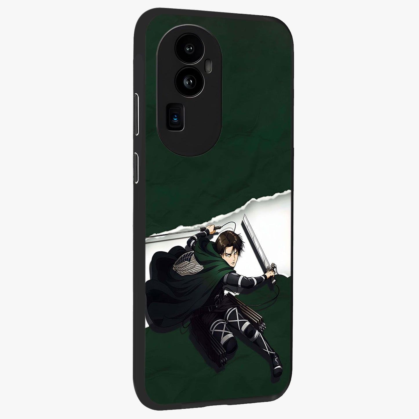Emerald War Vanguard Glass Case upright view showcasing dramatic warrior artwork with bold fantasy theme.