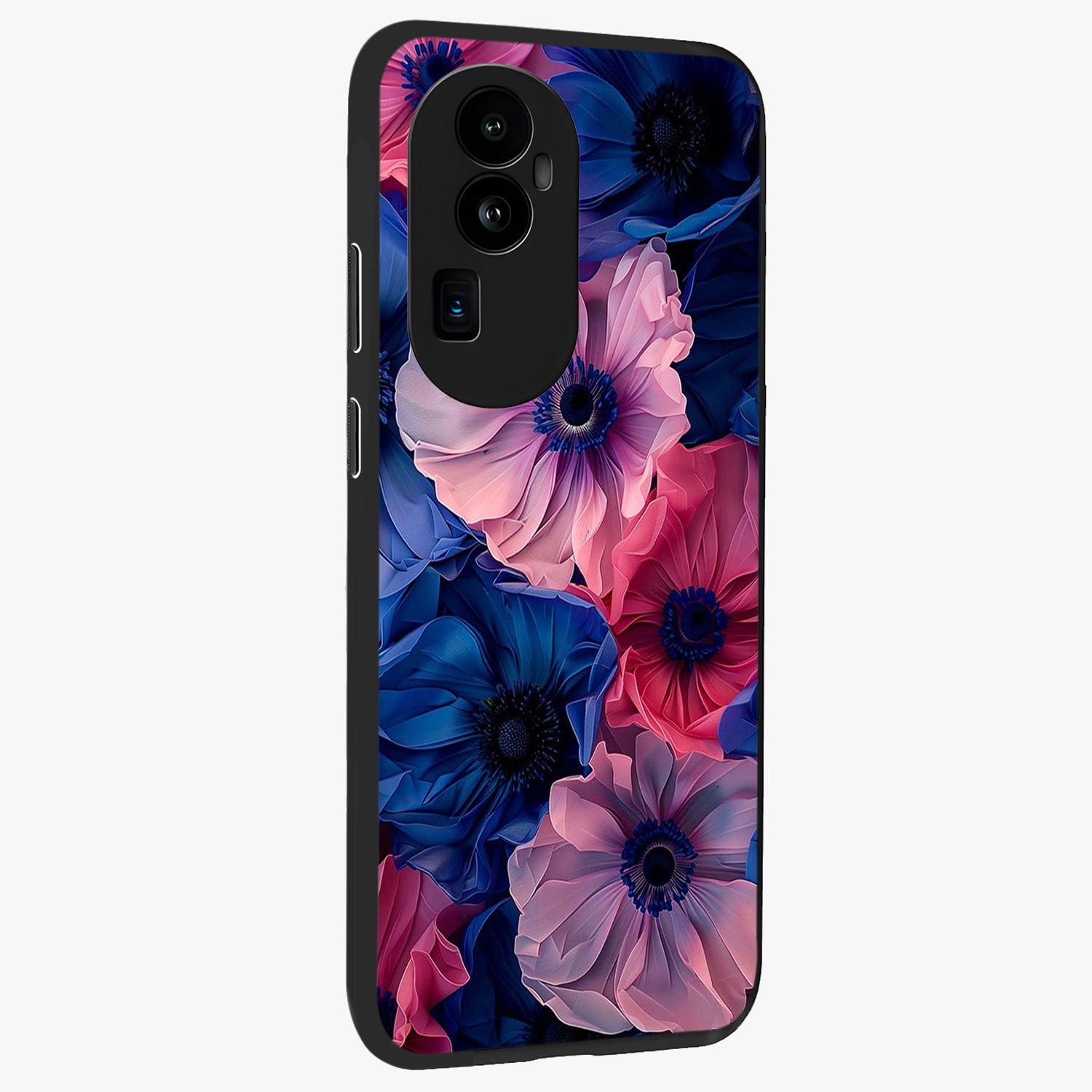 Flower Paper Art Pattern Glass Case upright view showcasing decorative paper floral artwork with creative craft style.