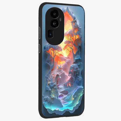 Glow Forest Portal Glass Case upright view showcasing enchanted forest portal artwork with fantasy nature theme.