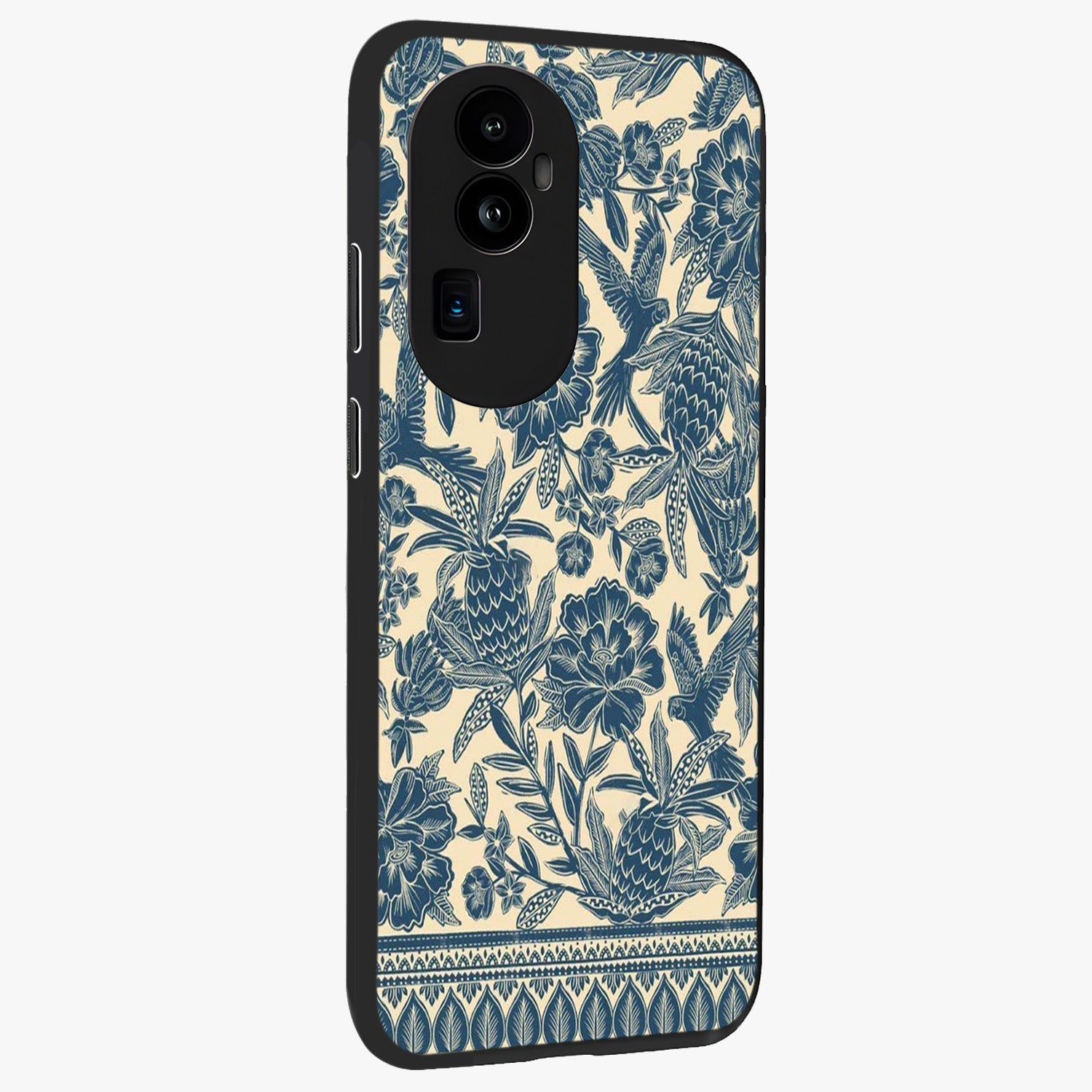 Heirloom Wild Bloom Glass Case upright view showcasing delicate wildflower artwork with timeless floral theme.
