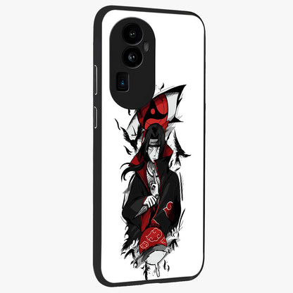 Itachi Limited Edition Naruto Anime Glass Case upright view showcasing intense anime artwork with powerful character theme.