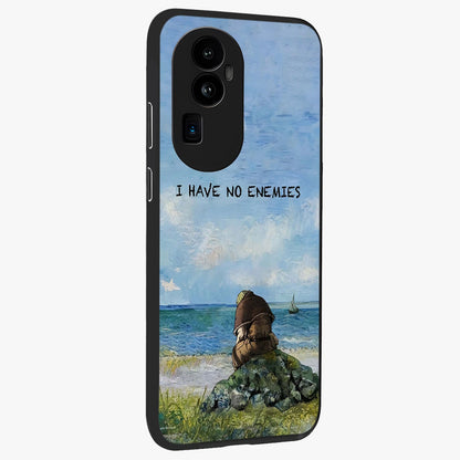 Peace Beyond War Glass Case upright view showcasing powerful peace symbol artwork with inspirational theme.