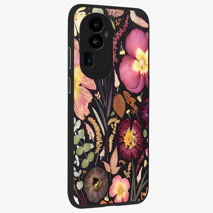 Petal Dream Tapestry Glass Case upright view showcasing detailed floral tapestry artwork with artistic nature theme.