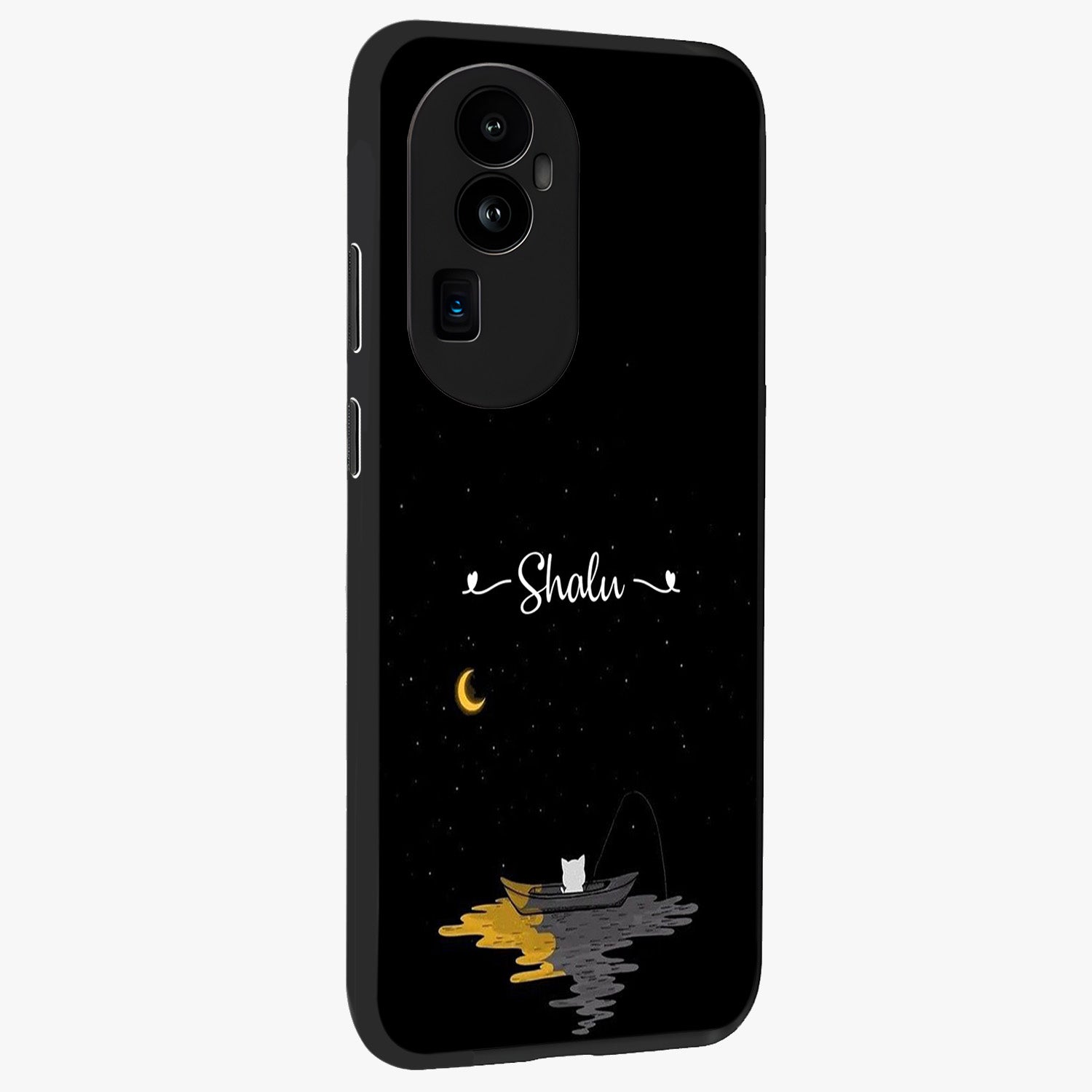 Silent Night Row Glass Case upright view showcasing tranquil night artwork with serene landscape theme.