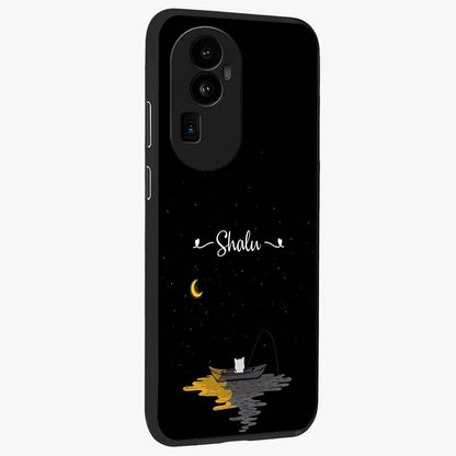 Silent Night Row Glass Case upright view showcasing tranquil night artwork with serene landscape theme.