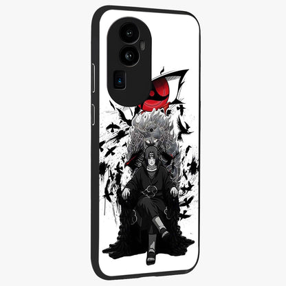 Uchiha Shadow Throne Glass Case upright view showcasing magical underwater galaxy artwork with vibrant cosmic theme.
