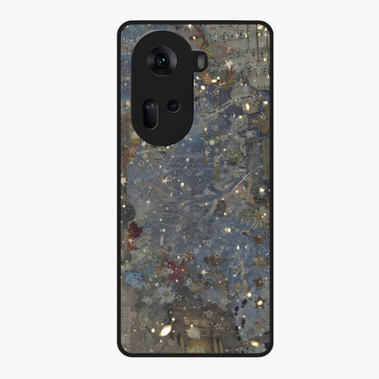 Aesthetic Astrolophia Glass Case showing flat back view with dreamy aesthetic design and glossy glass finish.