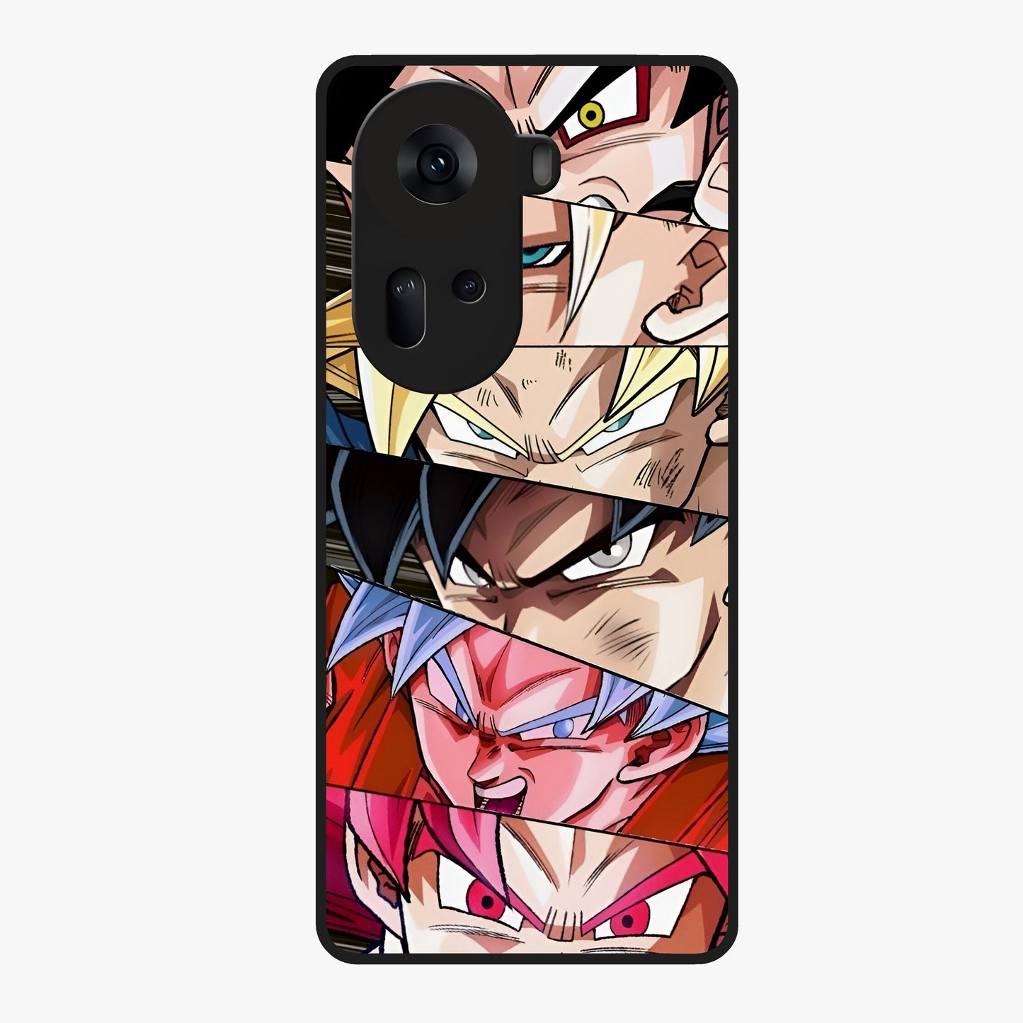 Anime Character Glass Case showing flat back view with vibrant anime artwork and glossy glass finish.