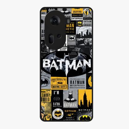 Knight Gotham Rise Glass Case showing flat back view with dark hero inspired artwork and glossy glass finish.