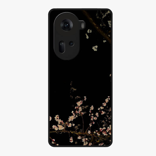 Petal Moon Light With Custom Name Glass Case showing flat back view with floral moonlight artwork and personalized name design.