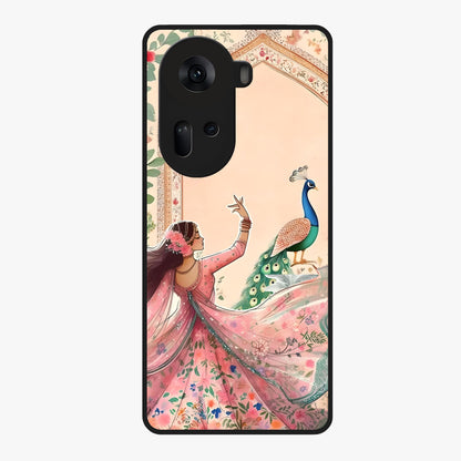 Royal Grace Muse Glass Case showing flat back view with elegant artistic artwork and glossy glass finish.