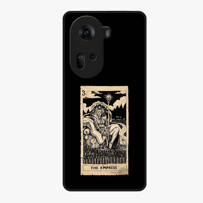 The Empress Glass Case showing flat back view with regal feminine artwork and glossy glass finish.