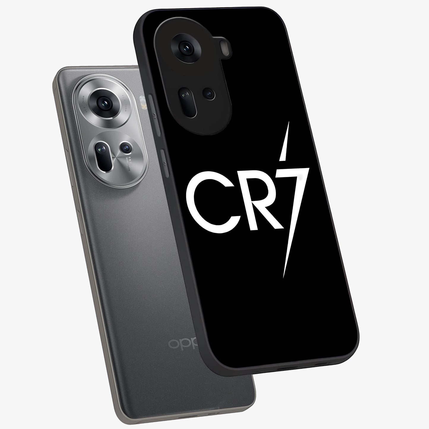 Cr7 Elite Strike Glass Case displayed in angled mockup highlighting powerful sports graphic with bold athletic theme.