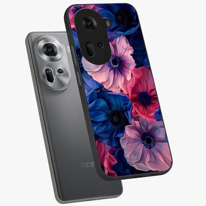 Flower Paper Art Pattern Glass Case displayed in angled mockup highlighting layered paper flower design with artistic aesthetic.