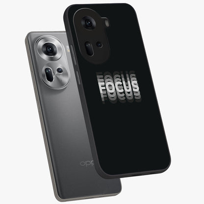 Focus Mode On Glass Case displayed in angled mockup highlighting clean minimal text artwork with modern aesthetic style.