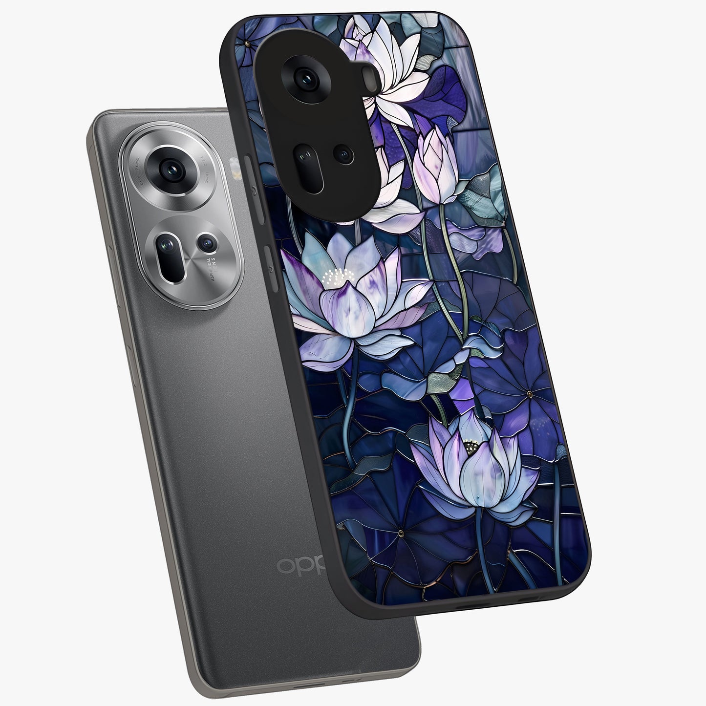 Gloss Petal Rush Glass Case displayed in angled mockup highlighting vibrant petal design with elegant floral aesthetic.
