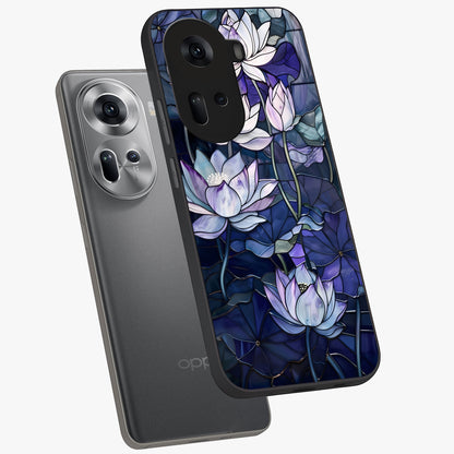 Gloss Petal Rush Glass Case displayed in angled mockup highlighting vibrant petal design with elegant floral aesthetic.