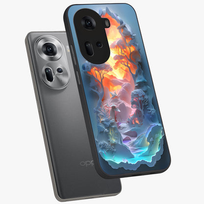 Glow Forest Portal Glass Case displayed in angled mockup highlighting mystical forest design with magical glowing aesthetic.