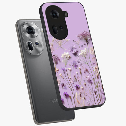 Lavender Blossom Dream Glass Case displayed in angled mockup highlighting dreamy lavender flower design with calming aesthetic style.