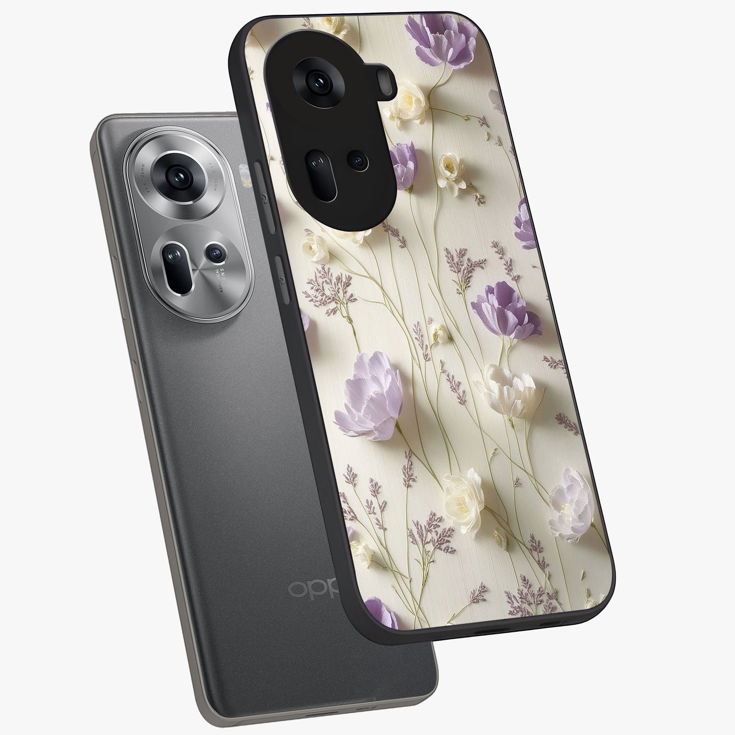 Lilac Breeze Harmony Glass Case displayed in angled mockup highlighting calm lilac breeze design with soothing aesthetic style.