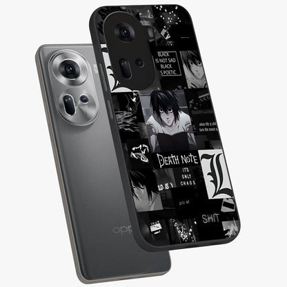 Midnight Chaos Mind Glass Case displayed in angled mockup highlighting chaotic artistic design with dramatic midnight aesthetic.