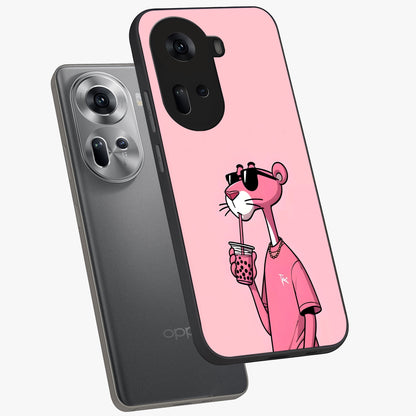 Pink Panther Glass Case displayed in angled mockup highlighting playful cartoon character design with vibrant pink aesthetic.