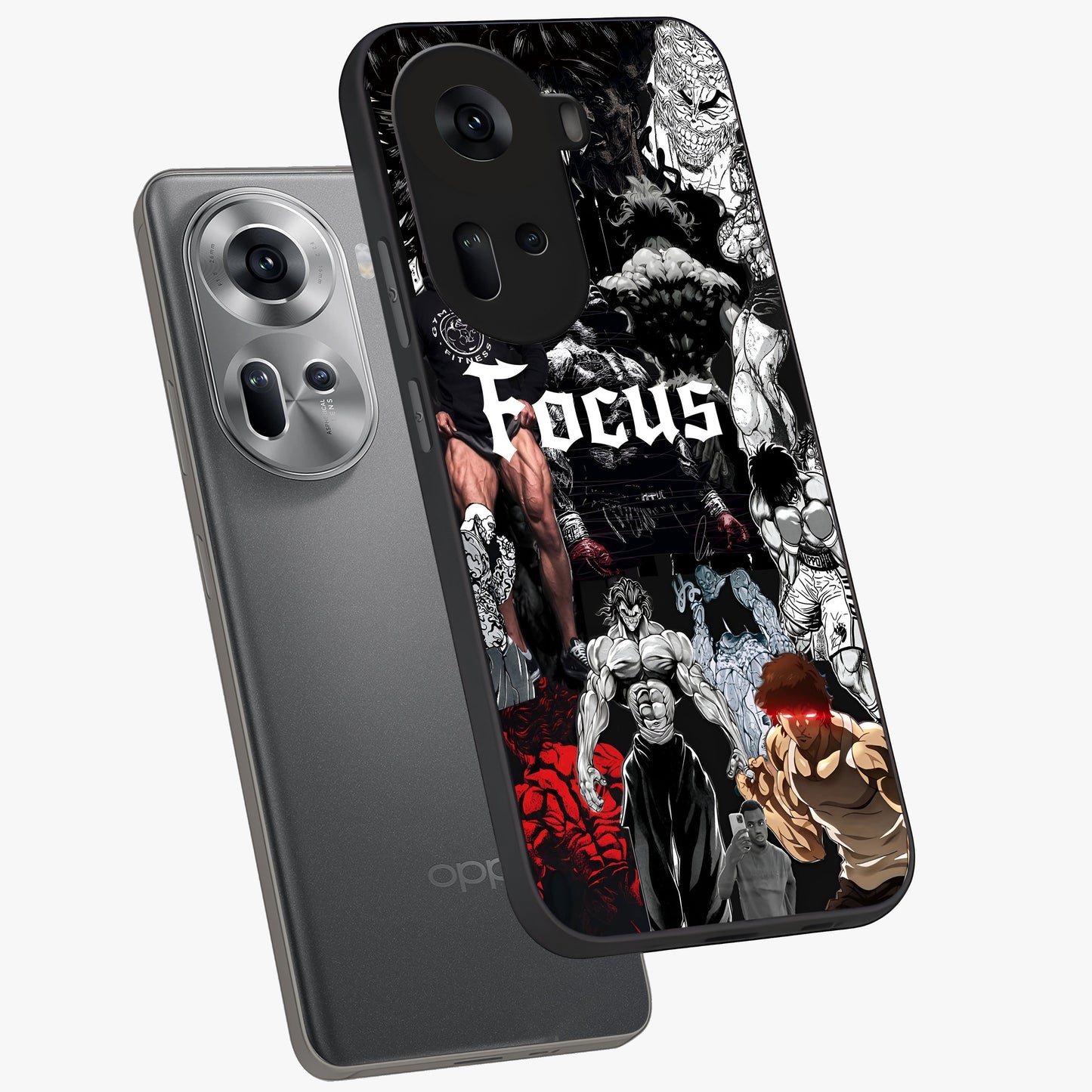 Relentless Power Focus Glass Case displayed in angled mockup highlighting bold statement design with modern aesthetic style.
