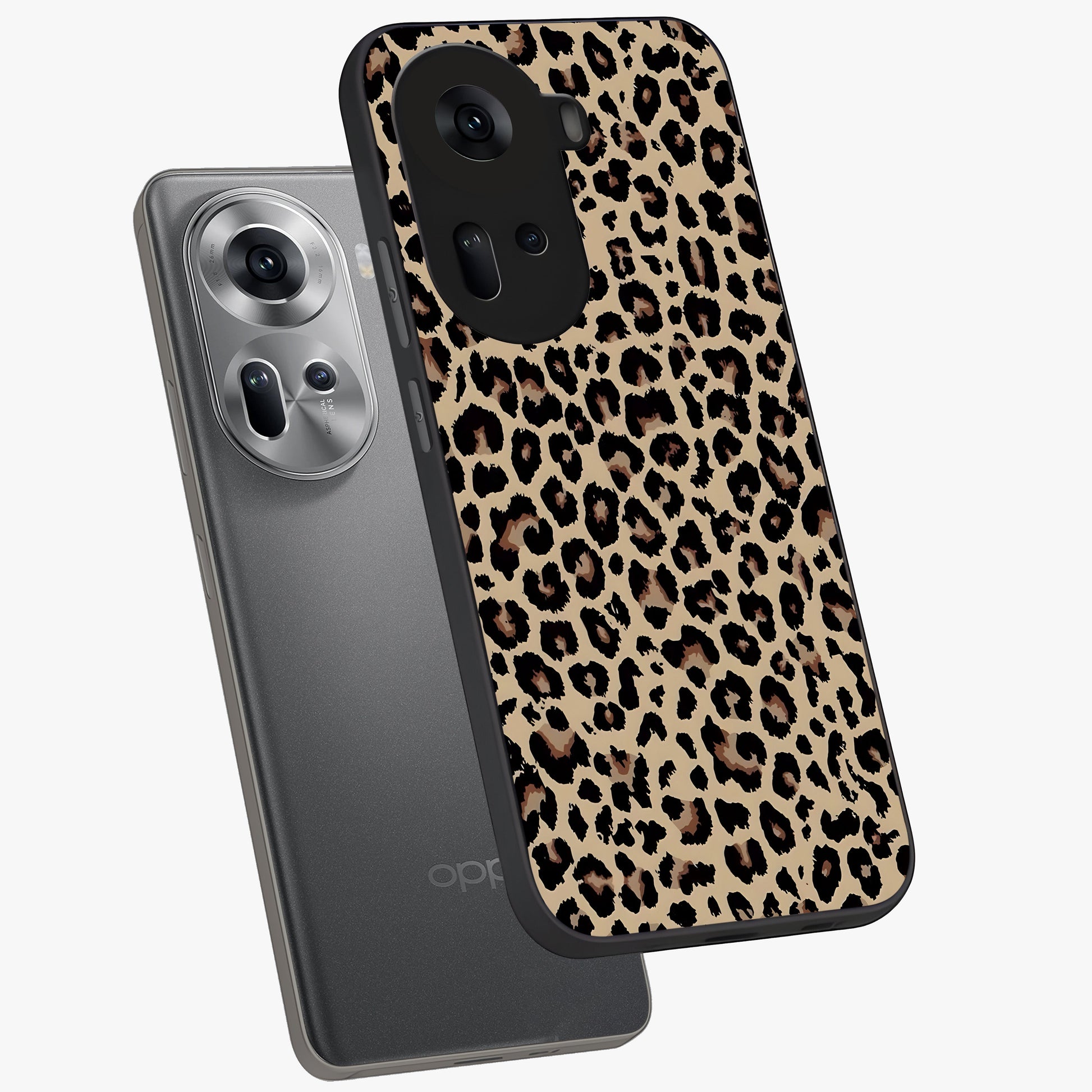 Savage Chic Pattern Glass Case displayed in angled mockup highlighting bold fashion inspired design with chic aesthetic.