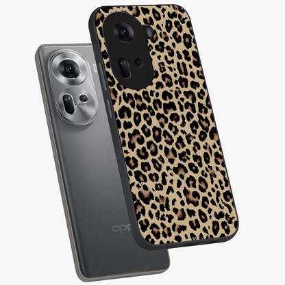 Savage Chic Pattern Glass Case displayed in angled mockup highlighting bold fashion inspired design with chic aesthetic.