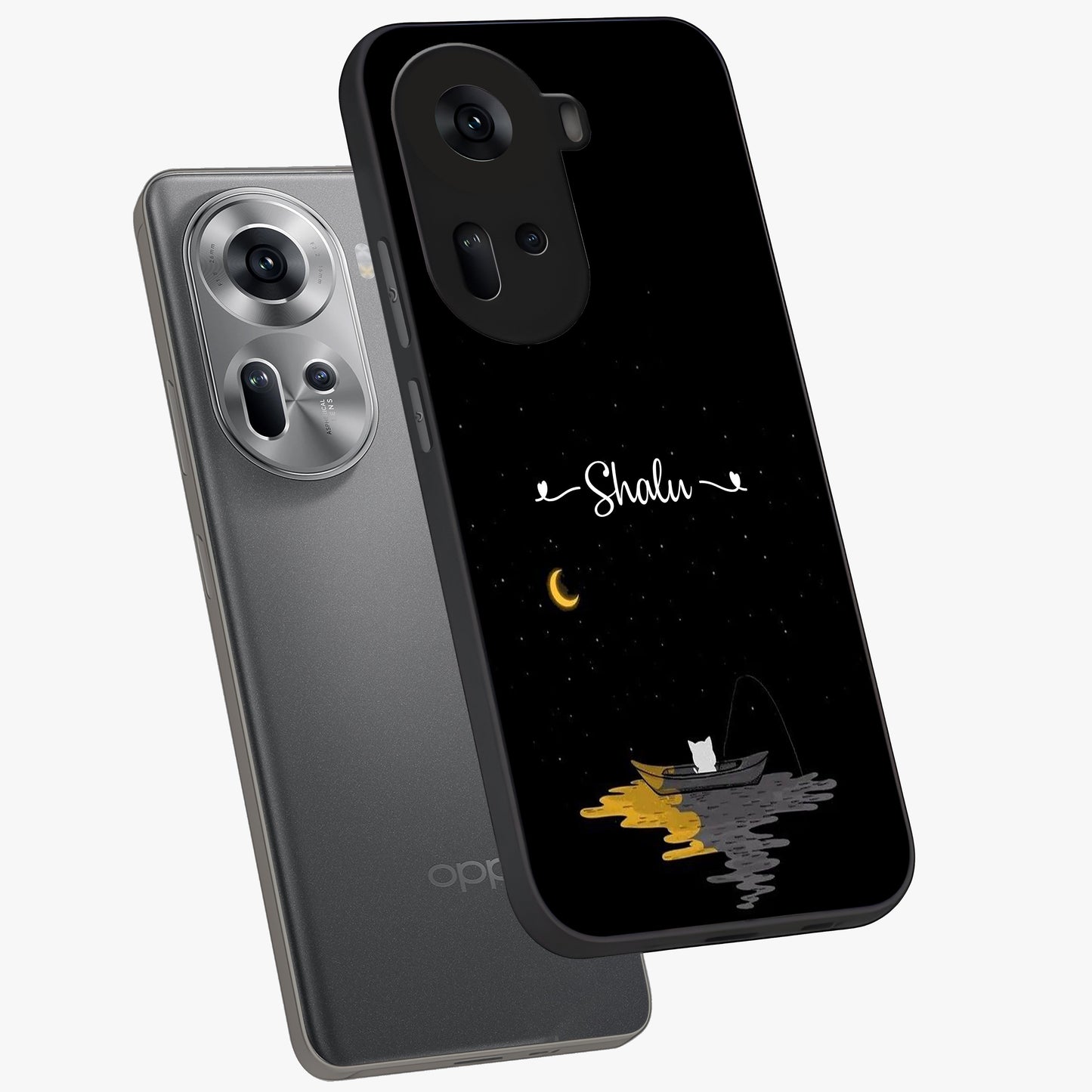 Silent Night Row Glass Case displayed in angled mockup highlighting peaceful evening design with dreamy night aesthetic.