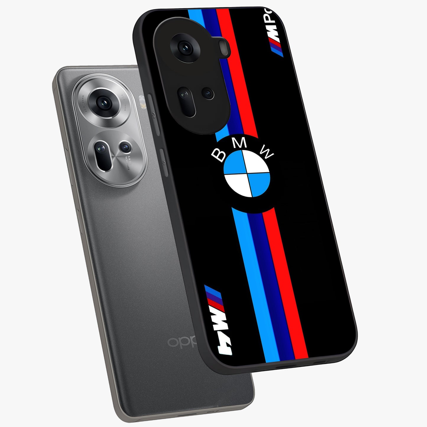 Turbo BMW Beast Glass Case displayed in angled mockup highlighting sleek racing car design with bold automotive aesthetic.