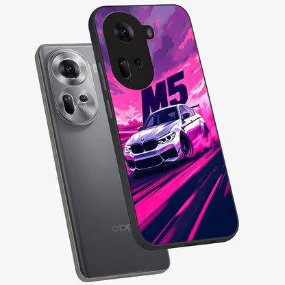 Velocity Drift Pulse Glass Case displayed in angled mockup highlighting dynamic drift design with sporty automotive aesthetic.