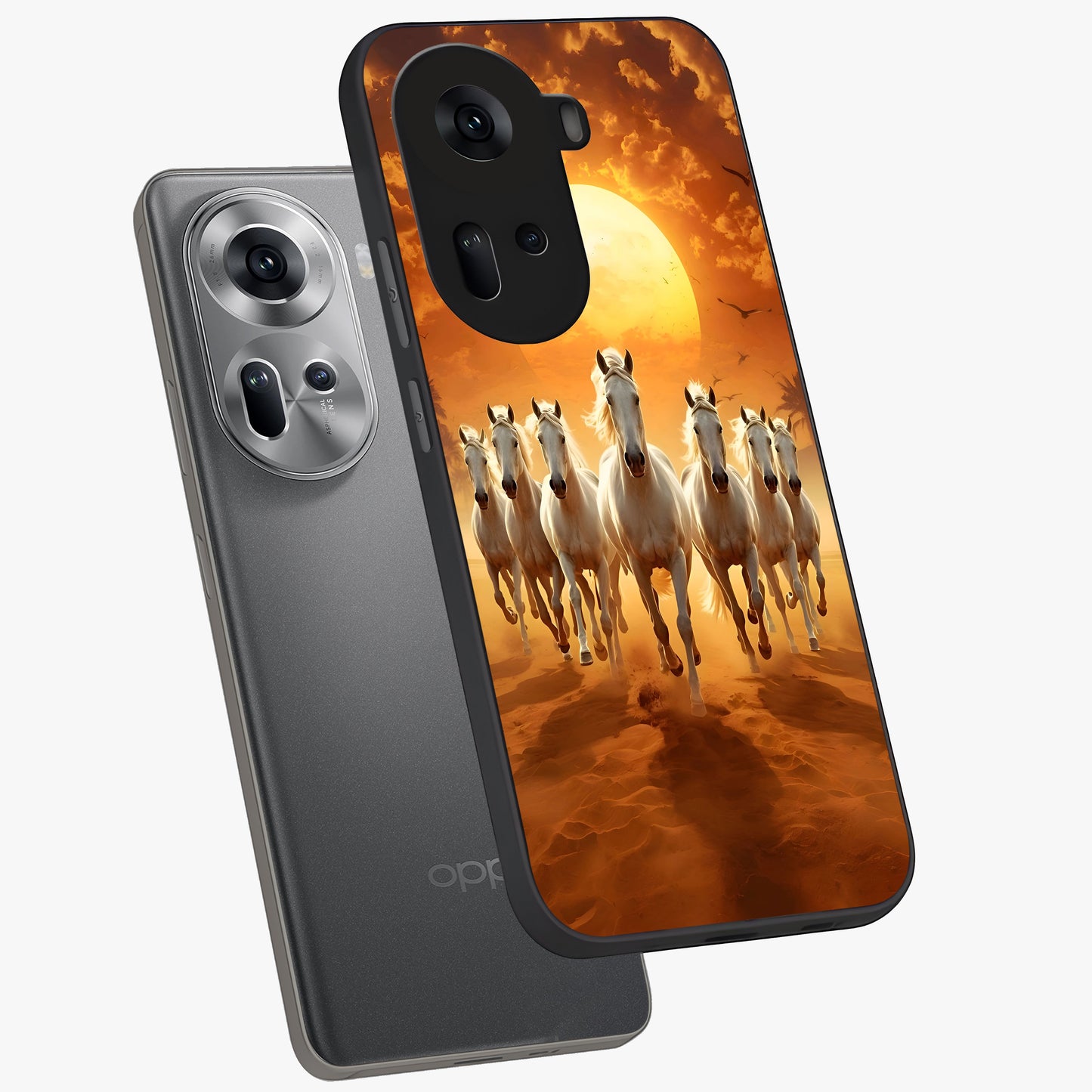 Wild Sunset Majesty Glass Case displayed in angled mockup highlighting vibrant sunset sky design with scenic aesthetic.