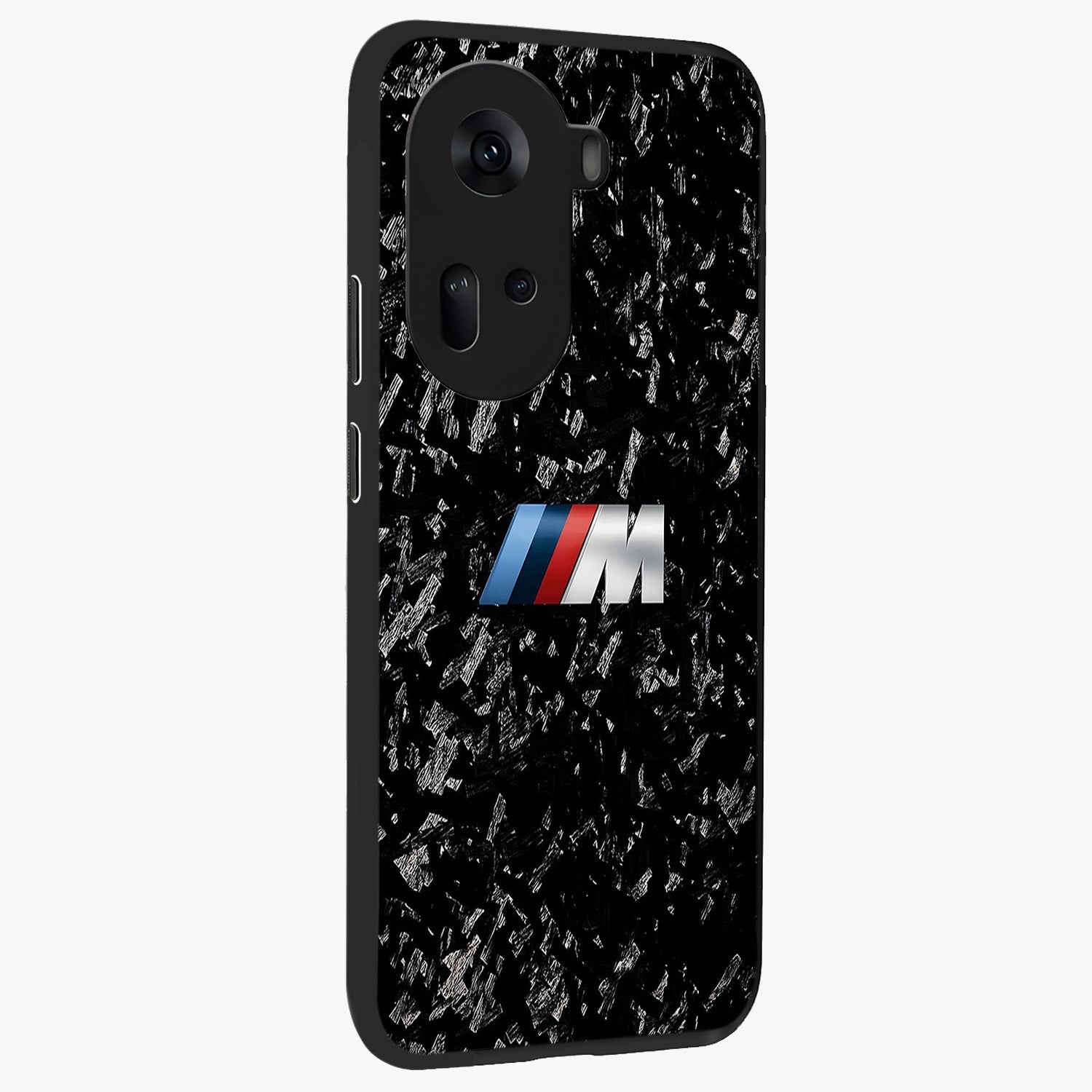 Carbon Speed Mark Glass Case upright view showcasing modern carbon speed graphic with bold automotive theme.