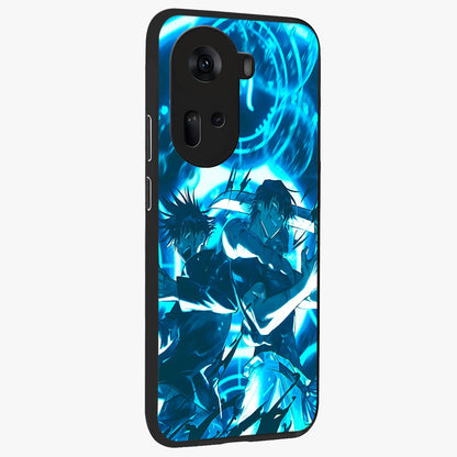 Cursed Energy Clash Glass Case upright view showcasing dramatic clash artwork with bold supernatural theme.