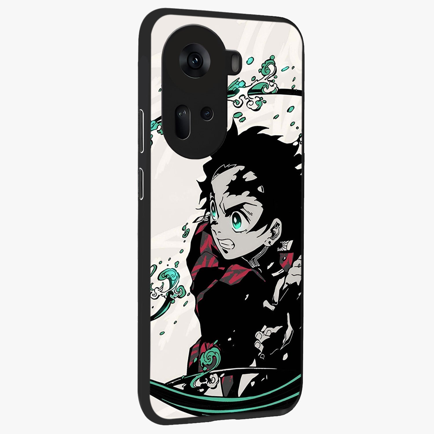 Demon Slayer Glass Case upright view showcasing powerful anime artwork with intense warrior theme.