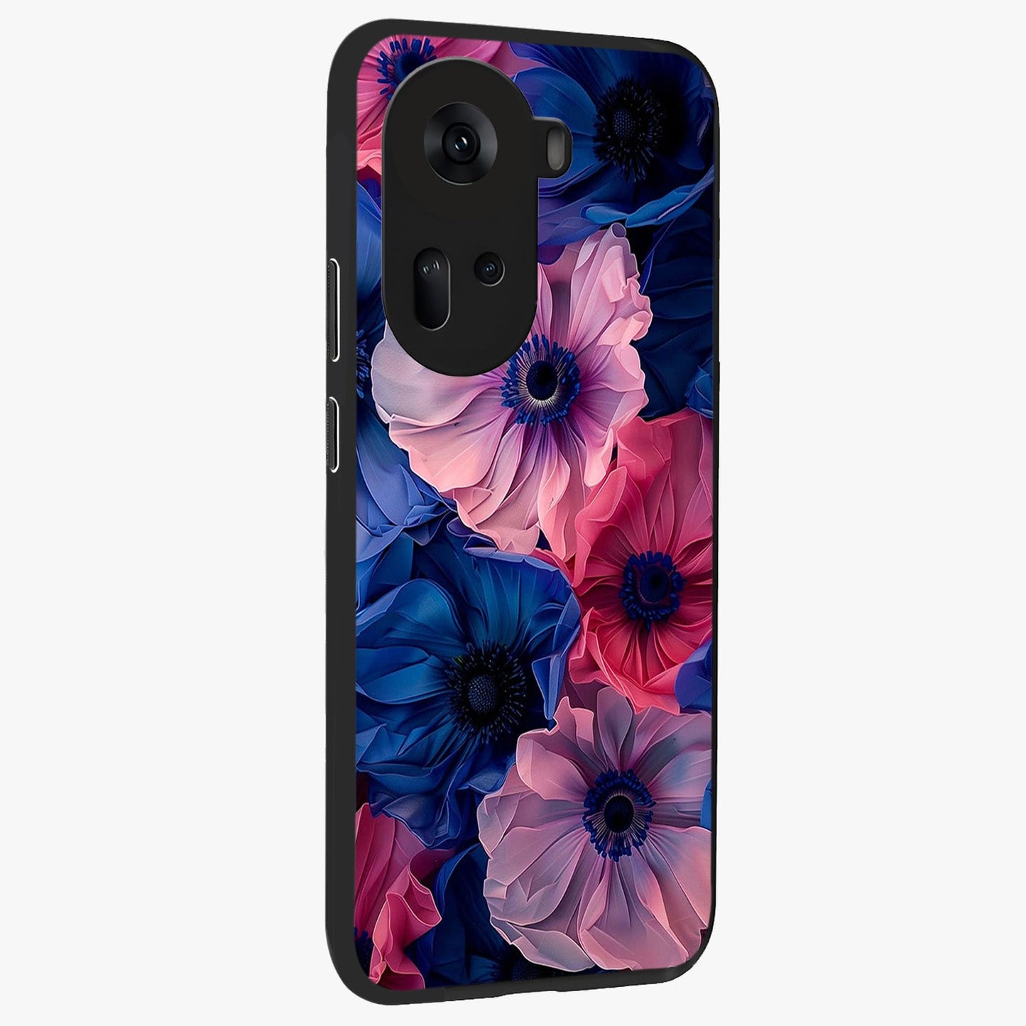 Flower Paper Art Pattern Glass Case upright view showcasing decorative paper floral artwork with creative craft style.