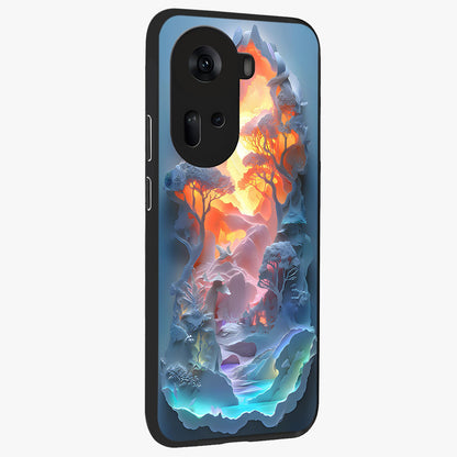 Glow Forest Portal Glass Case upright view showcasing enchanted forest portal artwork with fantasy nature theme.