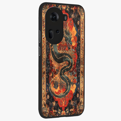 Inferno Dragon Soul Glass Case upright view showcasing intense dragon artwork with fantasy fire theme.