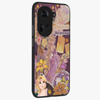 Magical Tangled Dream Glass Case upright view showcasing enchanting artistic artwork with dreamy fantasy theme.