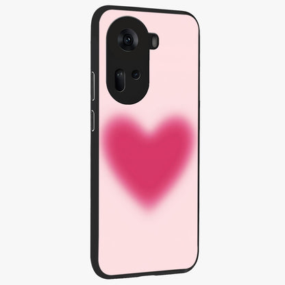 Pink Aura Heart Glass Case upright view showcasing romantic heart artwork with soft pastel theme.