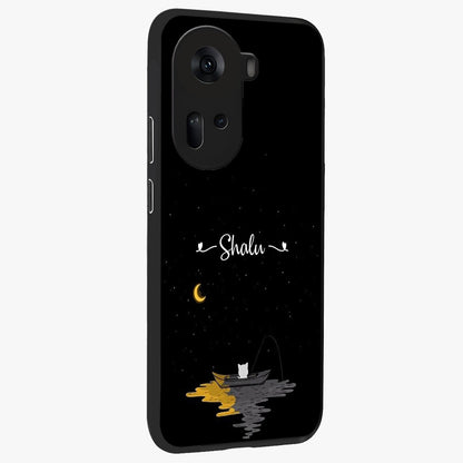 Silent Night Row Glass Case upright view showcasing tranquil night artwork with serene landscape theme.