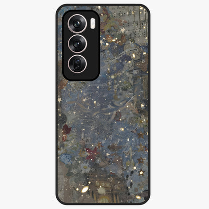 Aesthetic Astrolophia Glass Case showing flat back view with dreamy aesthetic design and glossy glass finish.