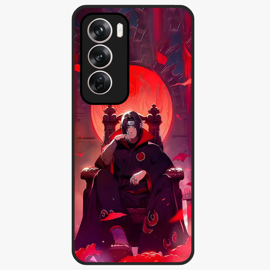 Blood Moon Sovereign Glass Case showing flat back view with mystical blood moon artwork and glossy glass finish.