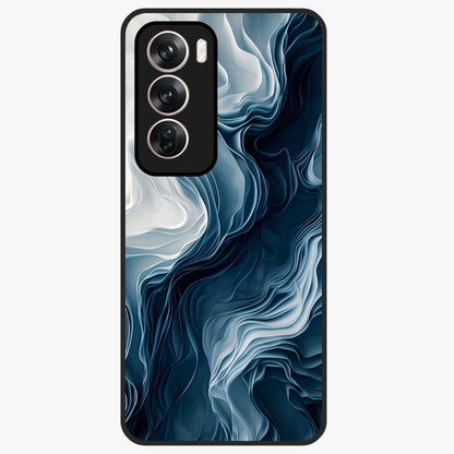 Ethereal Paper Marble Glass Case showing flat back view with soft marble paper texture artwork and glossy glass finish.