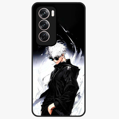 Limitless Shadow King Glass Case showing flat back view with powerful shadow warrior artwork and glossy glass finish.